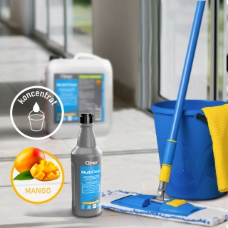 Uniwersalny środek CLINEX Multi Clean, do mycia powierzchni wodoodpornych, Mango, 1l, Środki czyszczące, Artykuły higieniczne i dozowniki