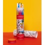 Watercolor markers CARAN D'ACHE Swisscolor, in a metal tube, with a coloring book, 10 pcs, mix colors