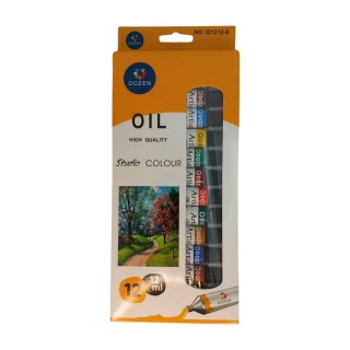 FARBY OLEJNE 12 KOLORÓW 12ml, Farby, Plastyka