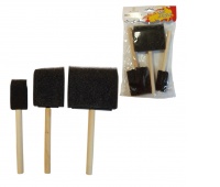 PĘDZLE GĄBKA 3szt, Pędzle, Plastyka