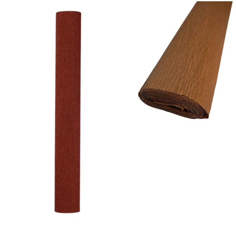 KREPINA 50x250cm brązowa, Bibuła, krepina, Plastyka