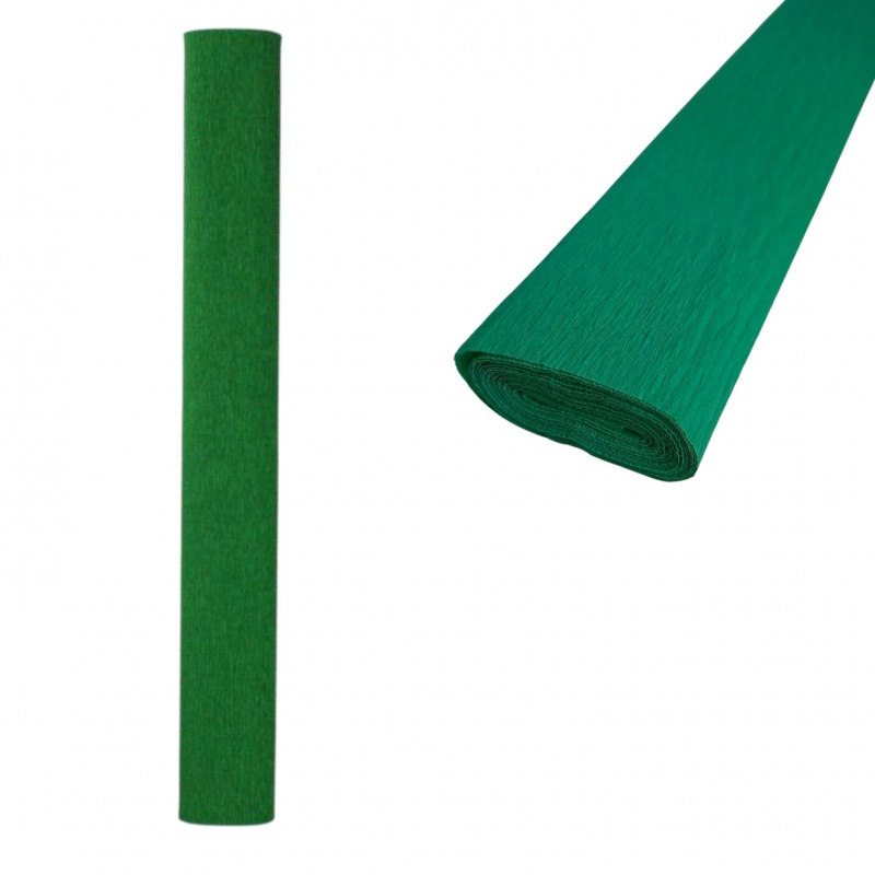 KREPINA 50x250cm ciemno zielona, Bibuła, krepina, Plastyka