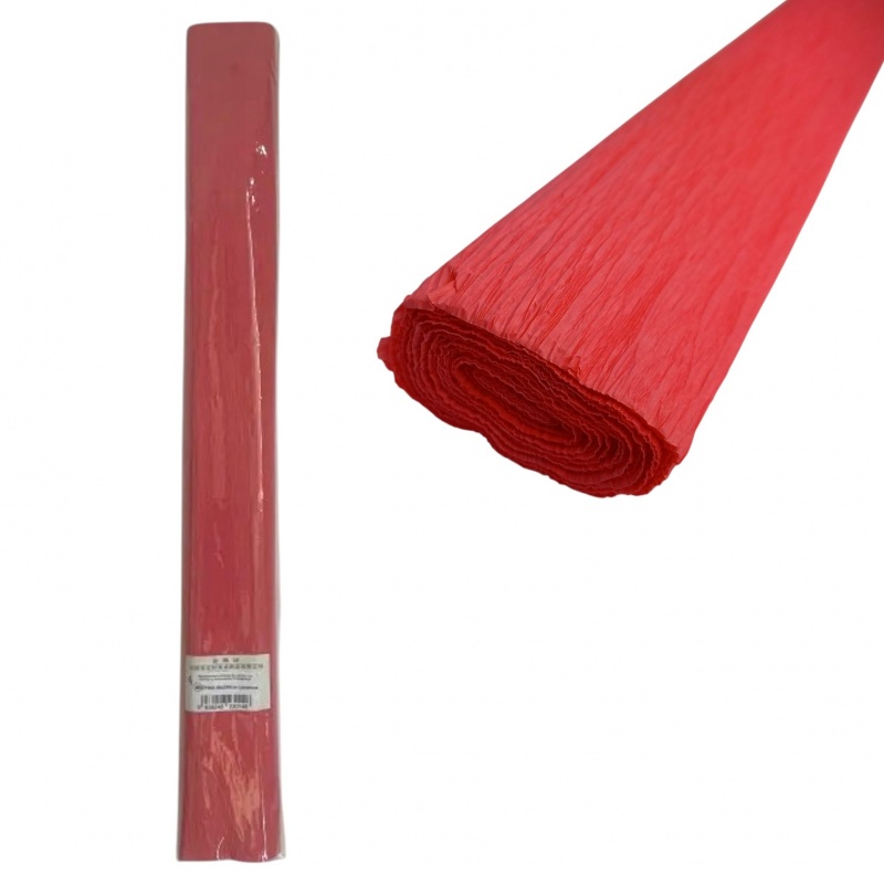 KREPINA 50x250cm jasno czerwona, Bibuła, krepina, Plastyka