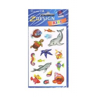 NAKLEJKI GLITTER KIDS FAUNA OCEANU 53707, Naklejki, Art. kreatywne