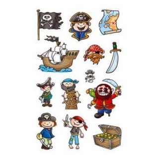 NAKLEJKI KIDS PIRAT 53197, Naklejki, Art. kreatywne