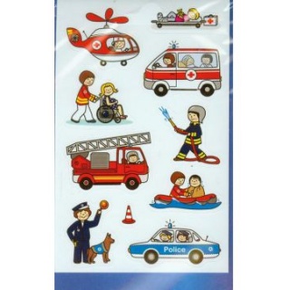 NAKLEJKI KIDS SŁUŻBY RATUNKOWE 54137, Naklejki, Art. kreatywne
