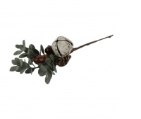 GAŁĄZKA Z DZWONKIEM , ŻOŁĘDZIAMI I SZYSZKĄ 25CM