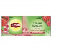 Tea LIPTON green, with a hint of strawberry and raspberry, 20 bags