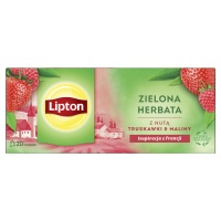 Herbata LIPTON zielona, z nutą truskawki i maliny, 20 torebek, Herbaty, Artykuły spożywcze