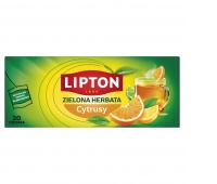 Herbata LIPTON zielona, z nutą cytrus&oacute;w, 20 torebek, Herbaty, Artykuły spożywcze