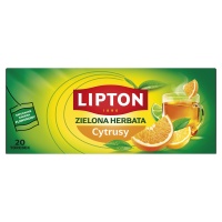 Herbata LIPTON zielona, z nutą cytrus&oacute;w, 20 torebek, Herbaty, Artykuły spożywcze