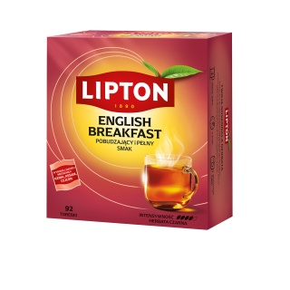 Herbata LIPTON czarna, English Breakfast, 92 torebki, Herbaty, Artykuły spożywcze