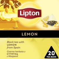 Tea LIPTON, pyramids, black, lemon, 20 bags