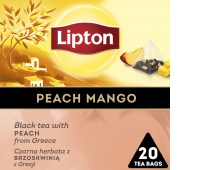 Tea LIPTON, pyramids, black, peach with mango, 20 bags