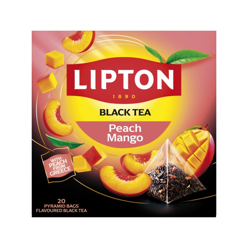 Tea LIPTON Discovery Collection, black, peach and mango, 20 pyramids