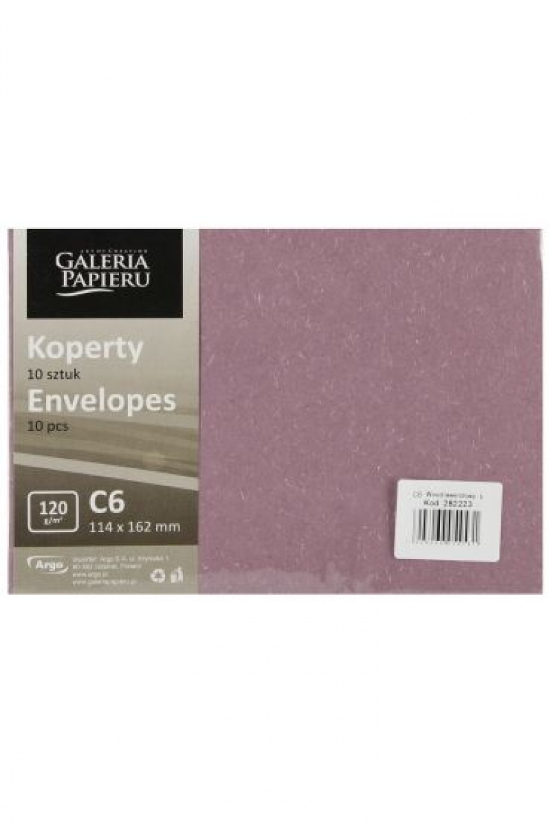 KOPERTA C6 WOOD LAWENDOWY K 120G/M2 /10/, Koperty kolorowe i ozdobne, Koperty i akcesoria do wysyłek