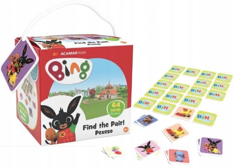 JM GRA MEMORY + KOLOROWANKA BING 64 KARTY, Domino i memos, Gry