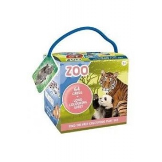 JM GRA MEMORY + KOLOROWANKA ZOO 64 KARTY, Domino i memos, Gry