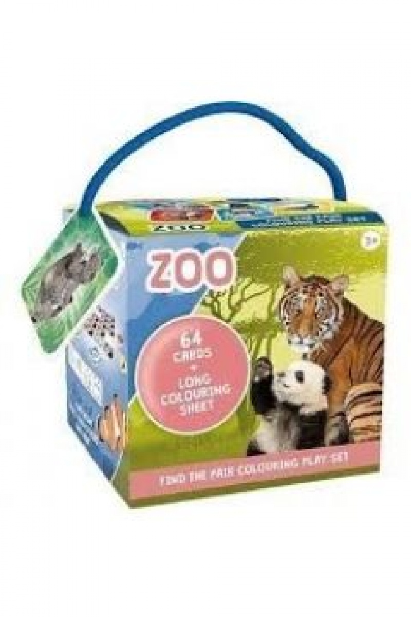 JM GRA MEMORY + KOLOROWANKA ZOO 64 KARTY, Domino i memos, Gry