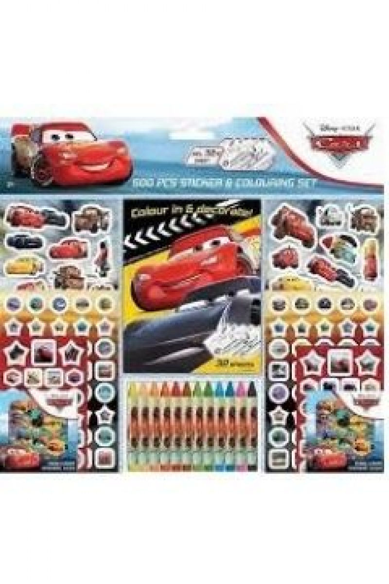 JM ZESTAW DO KOLOROWANIA I WYKLEJANIA 500 CARS, Kolorowanki, Książeczki