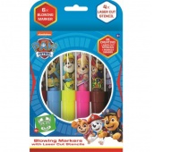 JM DMUCHANE MARKERY PAW PATROL ZESTAW 6 SZT + 4 SZ, Pozostałe, Art. kreatywne
