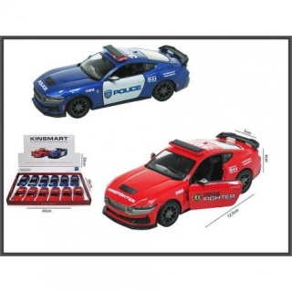 FORD MUSTANG 2024 DARK HORSE POLIC STRAŻ KT5455DPR, Pojazdy, Zabawki