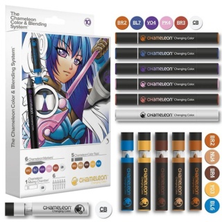 ZESTAW CHAMELEON Colour & Blending System 10KOL., Flamastry, Plastyka