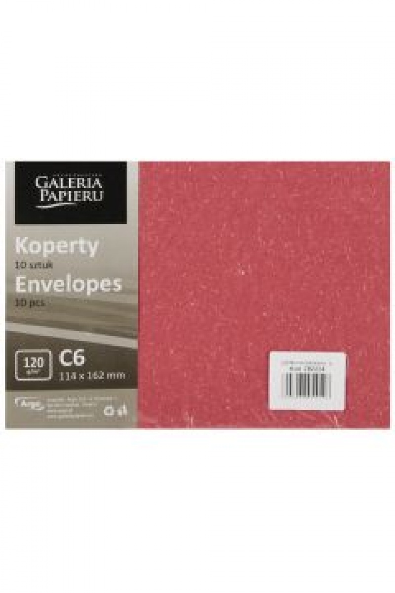 KOPERTA OZD. C6 120g WOOD CZERWONY K 10szt., Koperty kolorowe i ozdobne, Koperty i akcesoria do wysyłek