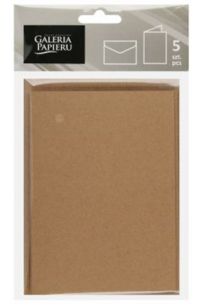 BAZA DO KARTEK,KARN.I KOPERTA C6 KRAFT C.BEŻ.5szt., Papiery specjalne, Papier