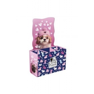 POJEMNIK NA PRZYBORY SZKOLNE CLEO I FRANK 42 PIES, Przyborniki na biurko, Galanteria biurowa