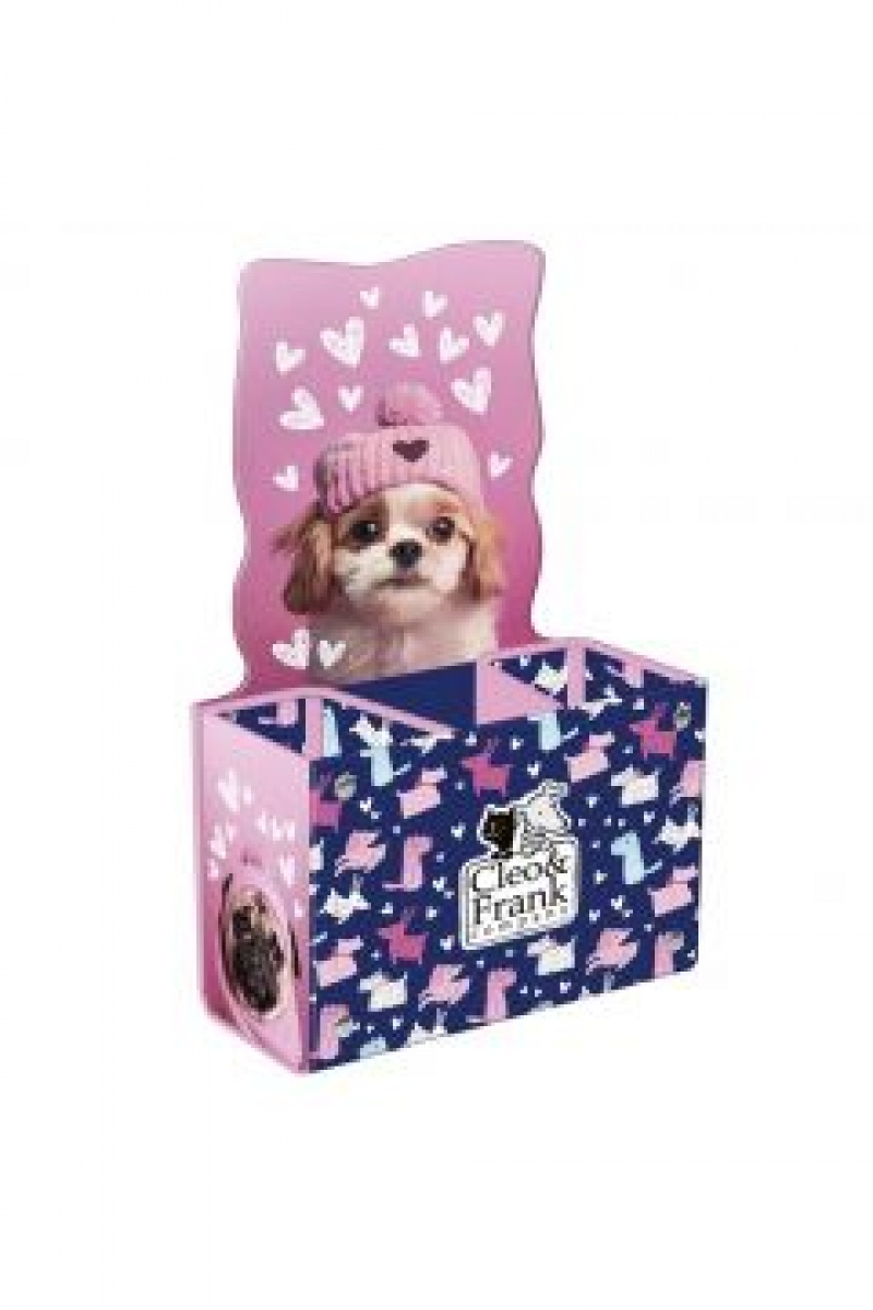 POJEMNIK NA PRZYBORY SZKOLNE CLEO I FRANK 42 PIES, Przyborniki na biurko, Galanteria biurowa