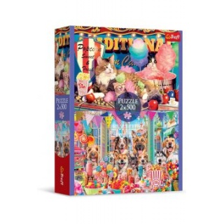 Puzzle2x500 - Puszyści przyjaciele !!, 2w1, Puzzle