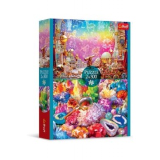 Puzzle 2x500 - Kosmos i kryształy !!, 2w1, Puzzle