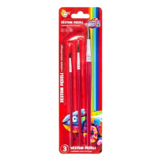 ZESTAW PĘDZLI Z WŁOSIA NAT. 3szt.NR 2,6,12, Pędzle, Plastyka