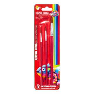 ZESTAW PĘDZLI Z WŁOSIA SYNT.3szt.NR 2,6,12, Pędzle, Plastyka