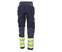 Hi-Vis Trousers, BEESWIFT, size 52, yellow/navy blue