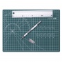 Cutting mat GIMBOO, A4, set aluminum ruler 20cm, knife, blades, Creative products, School supplies