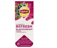 Tea LIPTON Refresh, black, black currant, 25 bags, Teas, Groceries