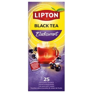 Herbata LIPTON Feel Good Selection, Refresh, czarna porzeczka, 25 kopert