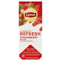 Tea LIPTON Refresh, black, strawberry, 25 bags, Teas, Groceries