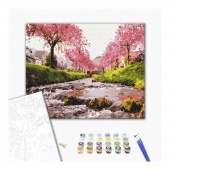 Paint by numbers BRUSHME, 40x50 cm, the river near the sakura, 1 pcs.