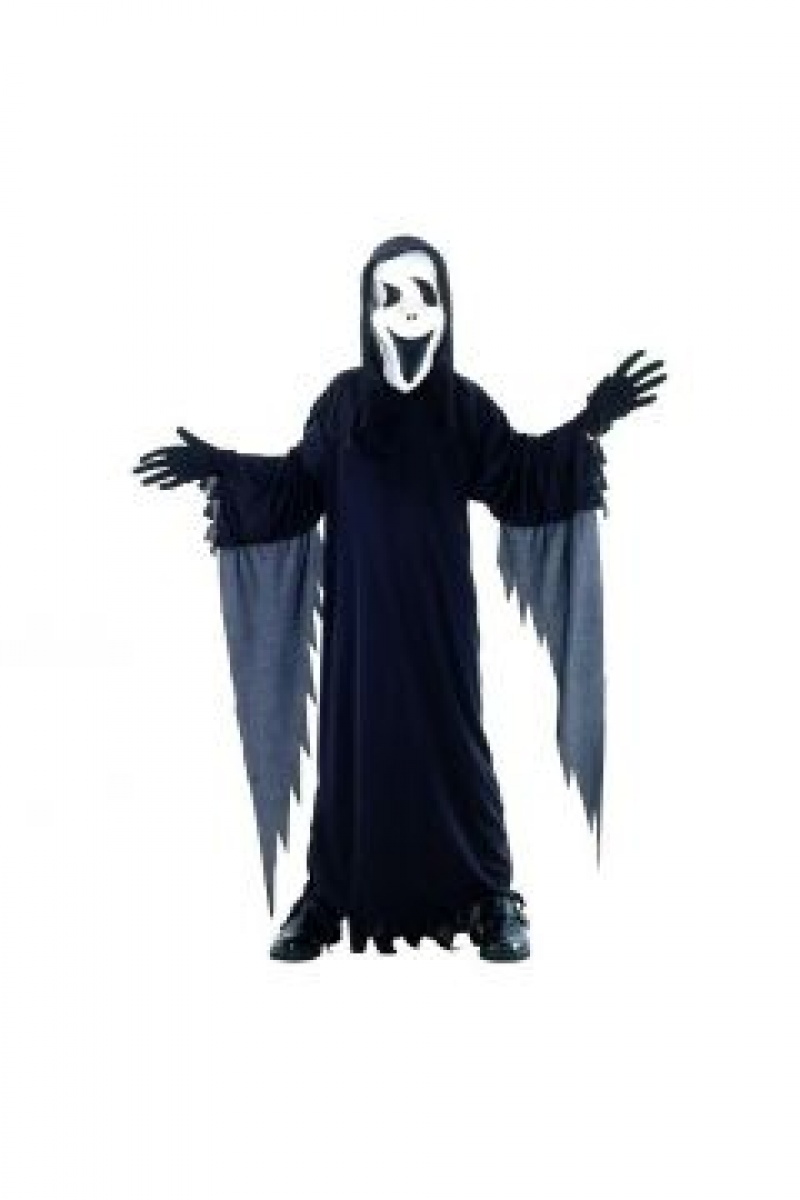 STRÓJ "KRZYK" KOSTIUM+KAPTUR Z MASKĄ ROZM.120/130, Halloween, Art. świąteczne i okolicznościowe