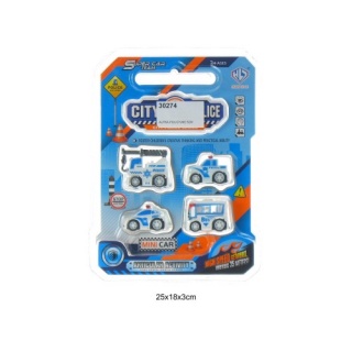 AUTKA POLICYJNE 5CM 4SZT. 876E-40A/B 49305, Pojazdy, Zabawki