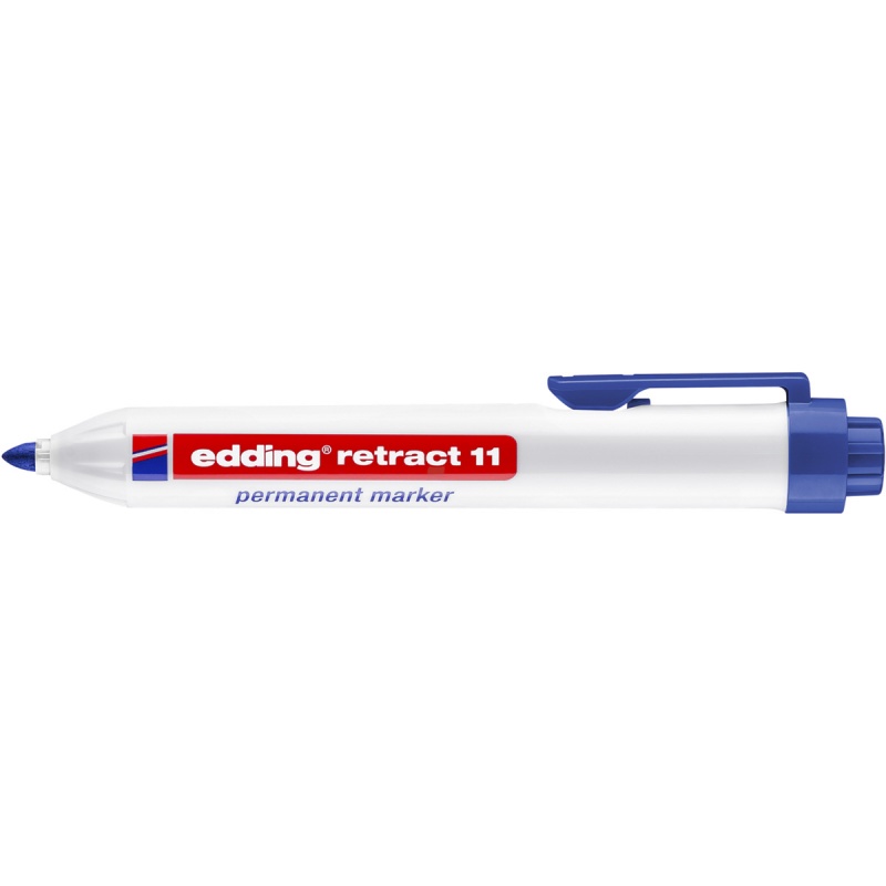 Marker permanentny automatyczny e-11 EDDING, 1,5-3mm, niebieski, Markery, Artykuły do pisania i korygowania