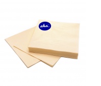 Napkins AHA, 3-layer, folding 1/4, 33x33cm, 20 pcs, champagne