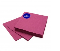 Napkins AHA, 3-layer, folding 1/4, 33x33cm, 20 pcs, maroon