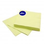 Napkins AHA, 3-layer, folding 1/4, 33x33cm, 20 pcs, lime pastel