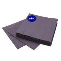 Napkins AHA, 3-layer, folding 1/4, 33x33cm, 20 pcs, black