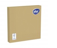 Napkins AHA, 3-layer, folding 1/4, 33x33cm, 20 pcs, gold