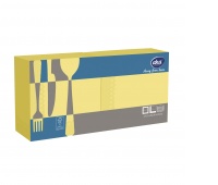 Napkins AFH AHA, 2-layer, folding 1/4, 33x33cm, 250 pcs, pastel yellow